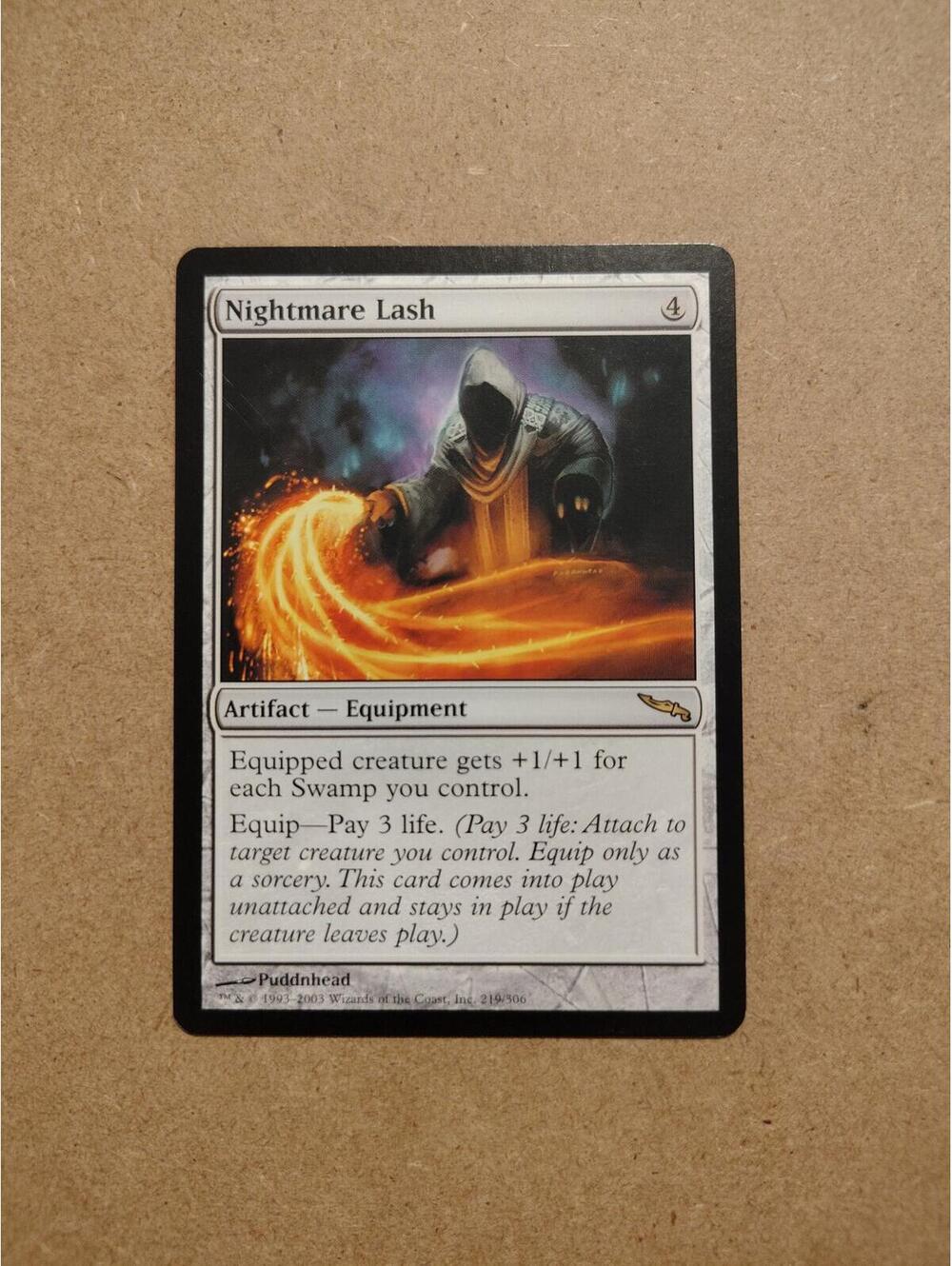 MTG Nightmare Lash artifact equipment - gently played
